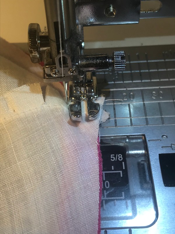 pivot the needle at the center seam